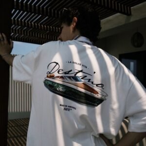 T-Shirt Oversize Blanc Premium “Destino – La Dolce Vita” | Streetwear